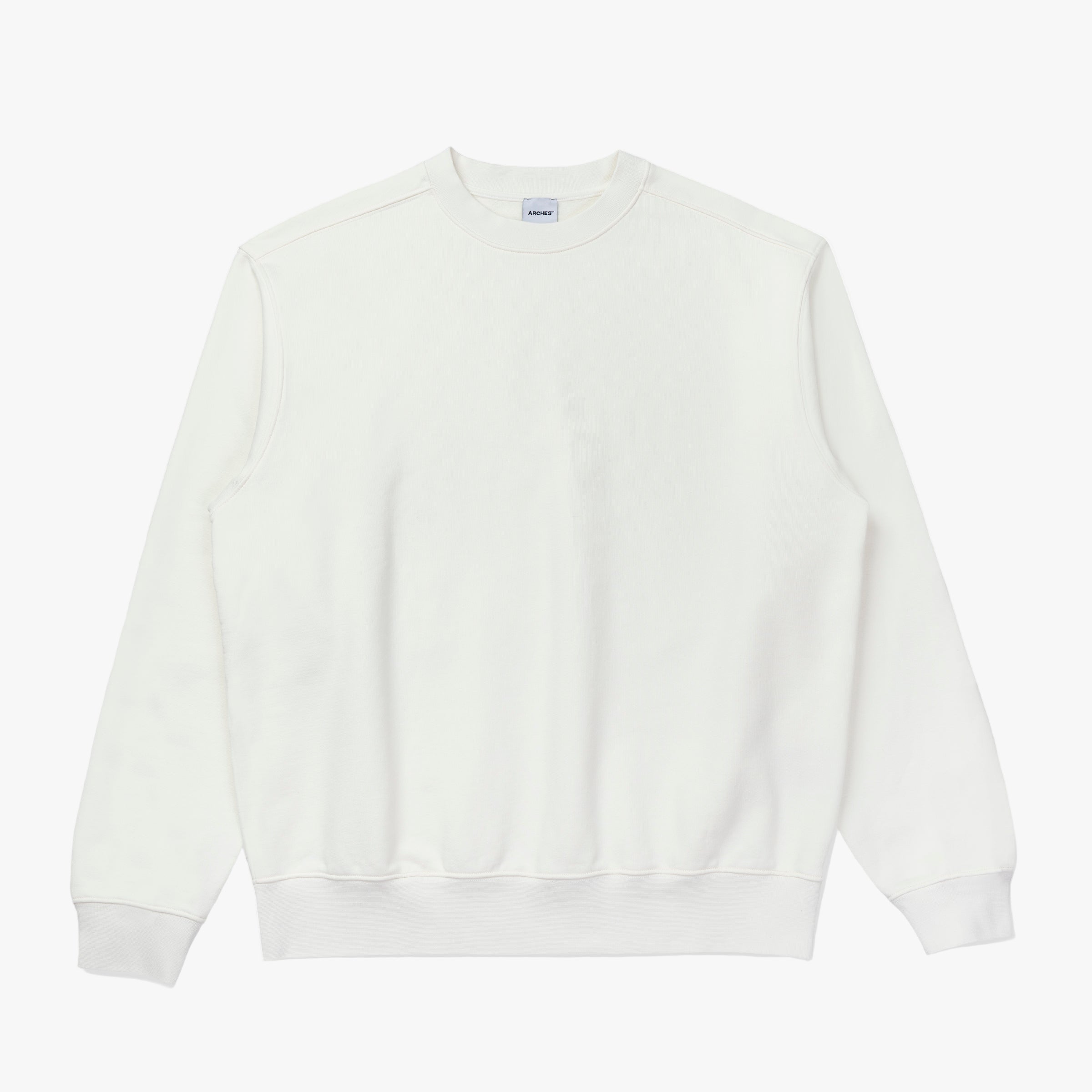 Heavyweight fleeceback crewneck by ArchesGlobal.co, luxury blank made in Portugal.